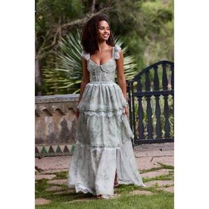 V. Chapman Jolie Dress in Sage Tapestry